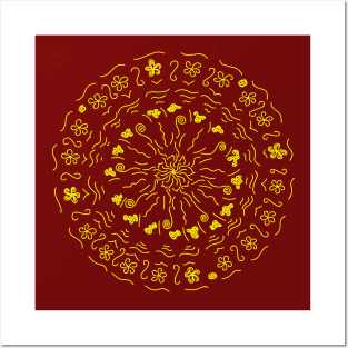 The VERY Frist Mandala - yellow Posters and Art